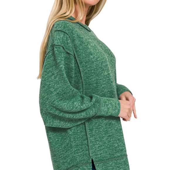 Z1–(🚨6 COLORS) Zenana  MELANGE HACCI OVERSIZED SWEATER - Picture 6 of 10